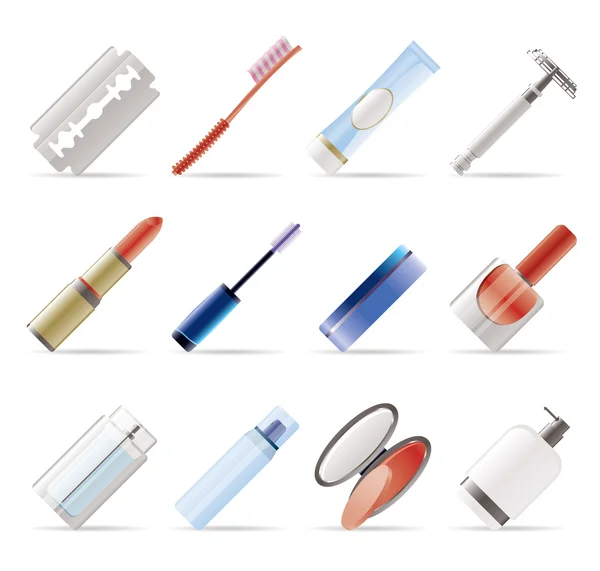 Ensemble d'icônes de maquillage, icônes Santé et beauté — Image vectorielle