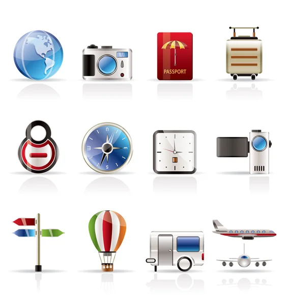 stock vector Realistic, Vacation, Holiday and Travel Icons