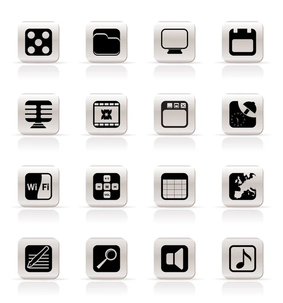 Phone Performance, Internet and Office Icons — Stock Vector