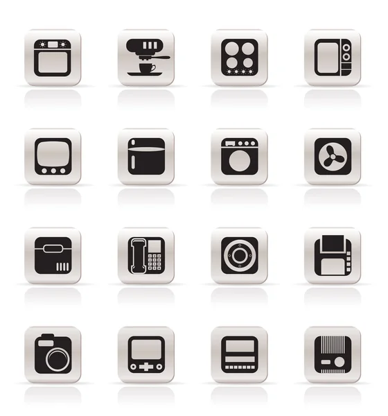 Simple Home and Office, Equipment Icons — Stock Vector