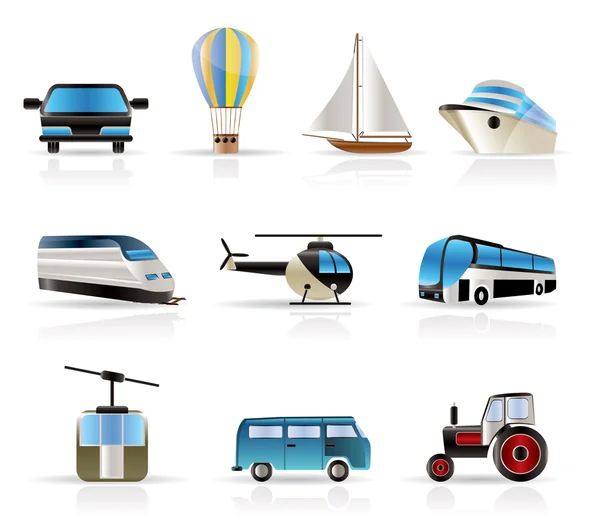 Icônes de transport et de voyage — Image vectorielle