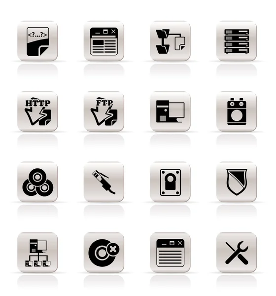 Simple Server Side Computer icons — Stock Vector