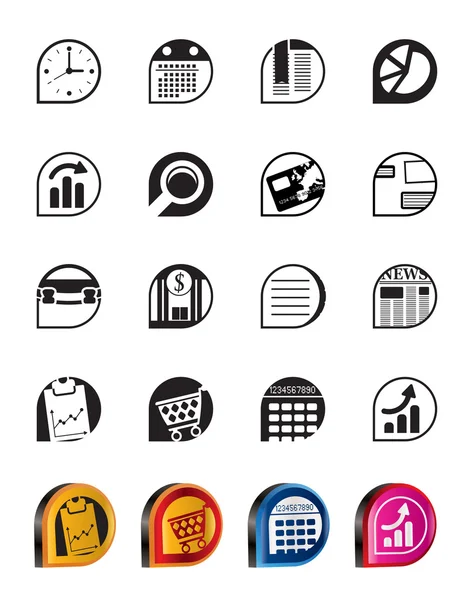 stock vector Simple Business and Office Internet Icons