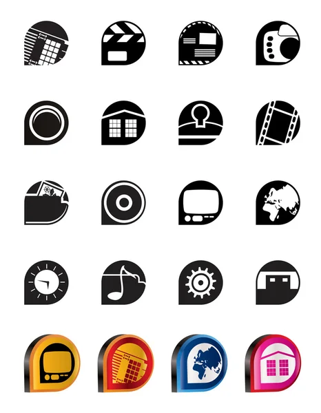 Iconos de Internet, Ordenador y teléfono móvil — Archivo Imágenes Vectoriales