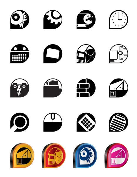 Computer, mobile phone and Internet icons - Vector Icon Set — Stock Vector