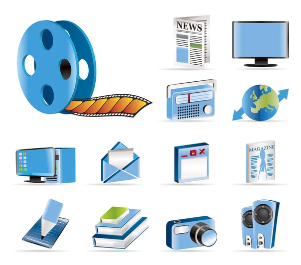 Media and information icons — Stock Vector