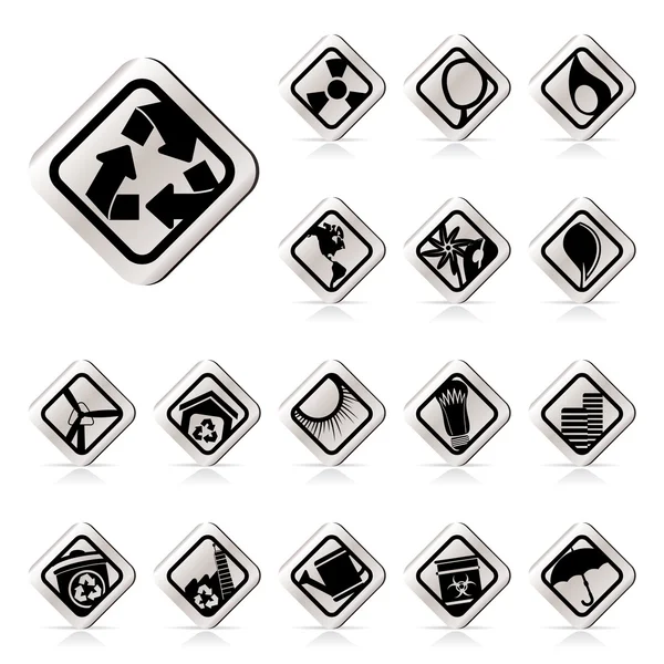 Simple Ecology icons - Set for Web Applications — Stock Vector