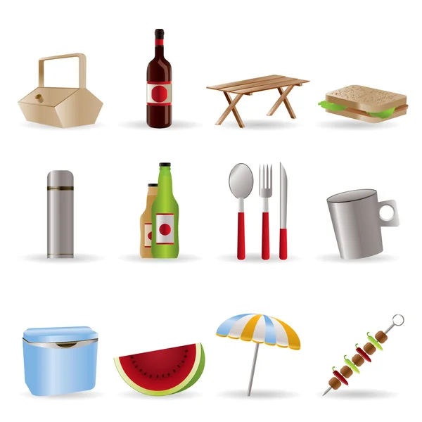 stock vector Picnic and holiday icons