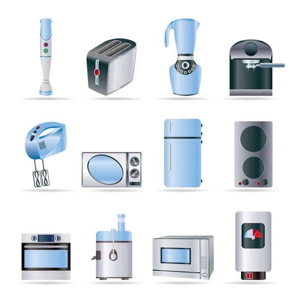 Иконки кухонного и домашнего оборудования — стоковый вектор