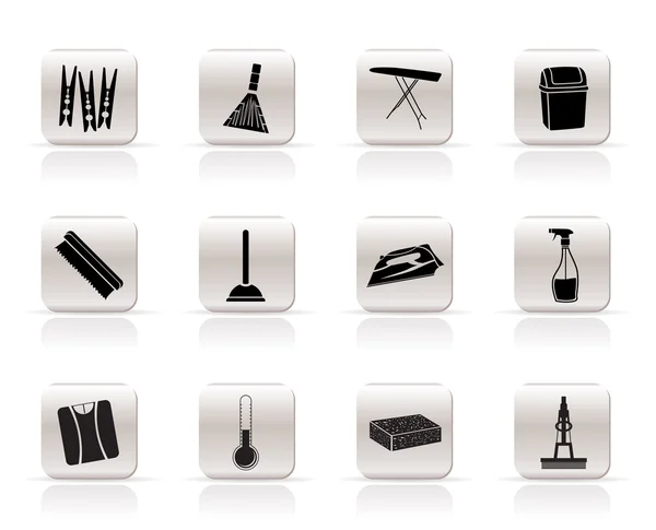 Простые иконки домашних объектов и инструментов — стоковый вектор