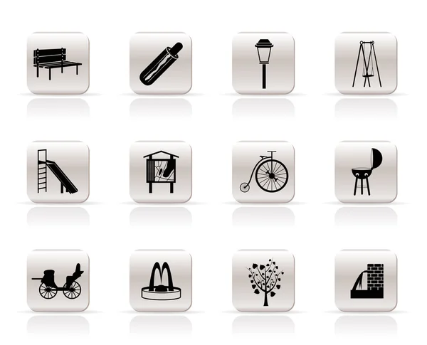 Park föremål och tecken ikonen — Stock vektor