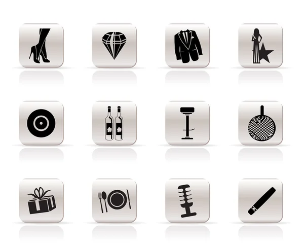 Simple Fête de luxe et icônes de réception — Image vectorielle