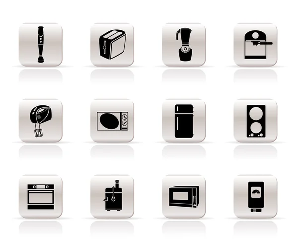 Iconos de cocina simple y equipo para el hogar — Vector de stock