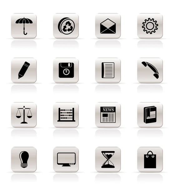 Iconos de Internet de oficina y negocios simples — Archivo Imágenes Vectoriales