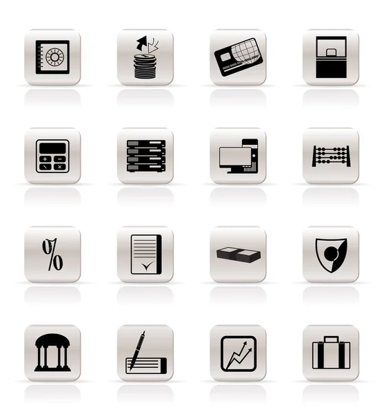 Iconos simples de banco, negocios, finanzas y oficina — Archivo Imágenes Vectoriales