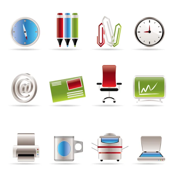 Symbole für Geschäfts- und Bürowerkzeuge — Stockvektor