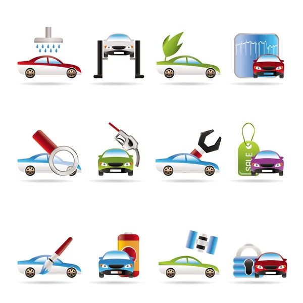 Icono de servicio de coche y automóvil — Vector de stock