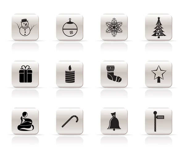 Beautiful Christmas And Winter Icons — Stock Vector