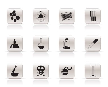 Chemistry industry icons clipart