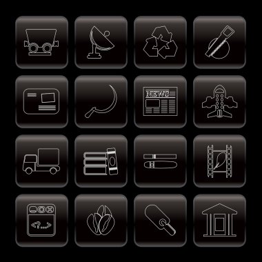 Line Business and industry icons clipart