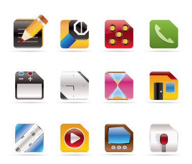 Mobile Phone, Computer and Internet Icons clipart