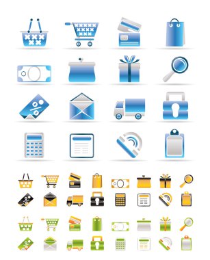 Online shop icons clipart