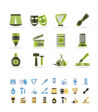 Different kind of art icons clipart