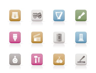 Different kind of art icons clipart