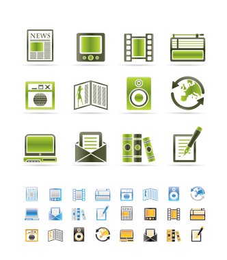 Media and information icons clipart