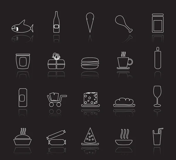 Boutique et aliments Icônes — Image vectorielle
