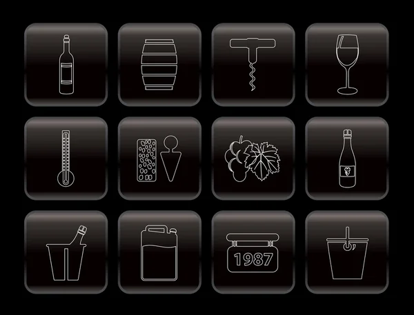 Icônes de vin — Image vectorielle