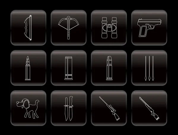 Polowanie i broni ikony — Wektor stockowy