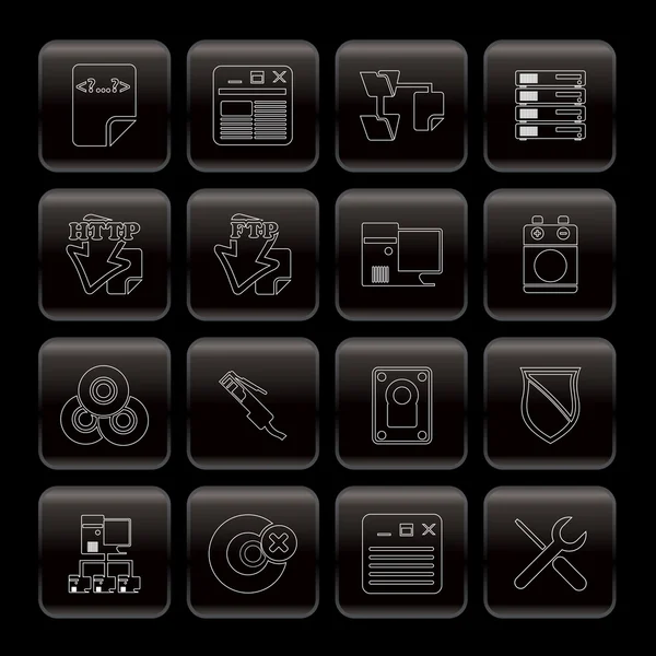 Iconos de ordenador del lado del servidor — Archivo Imágenes Vectoriales