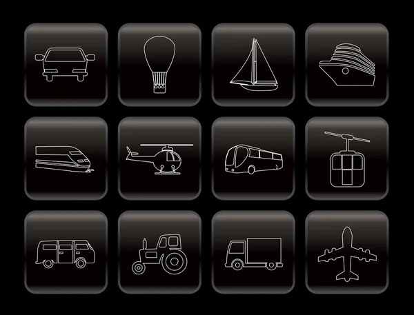 Iconos de transporte y viajes — Vector de stock