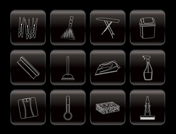 Home objects and tools icons — Stock Vector