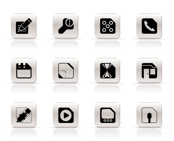 Iconos para teléfono móvil, ordenador e Internet — Vector de stock