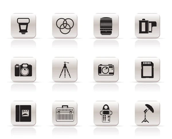 Iconos de equipos de fotografía — Vector de stock