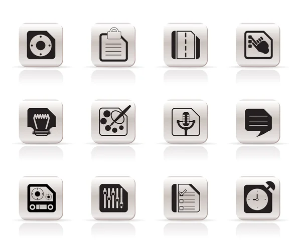 Iconos para teléfono móvil, ordenador e Internet — Vector de stock