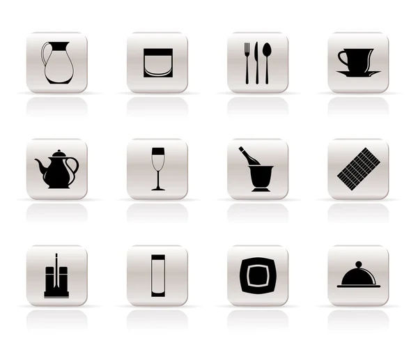Restaurant, cafe, bar and night club icons — Stock Vector