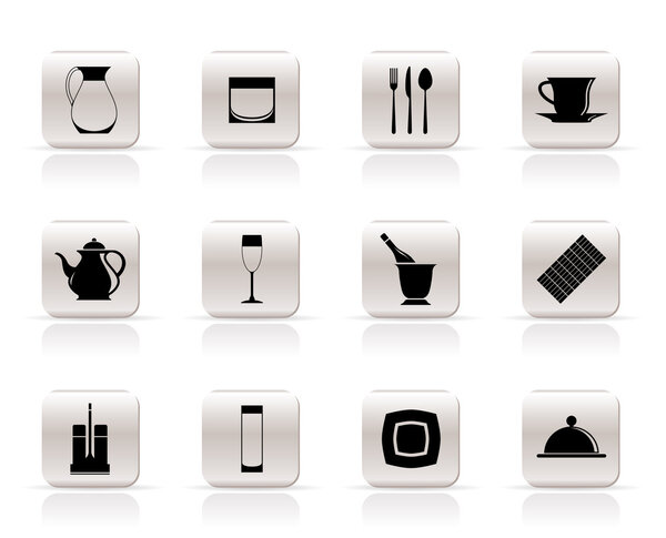 Restaurant, cafe, bar and night club icons