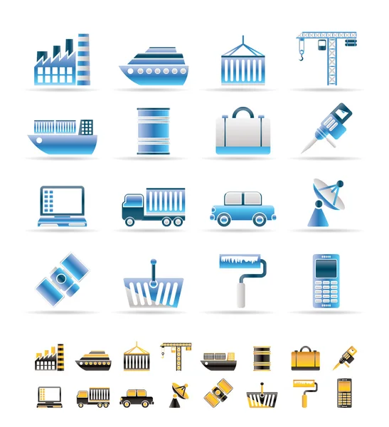 Industrie et entreprises icônes — Image vectorielle