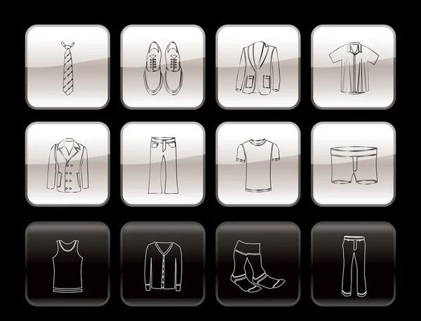 男のファッションと服のアイコン — ストックベクタ