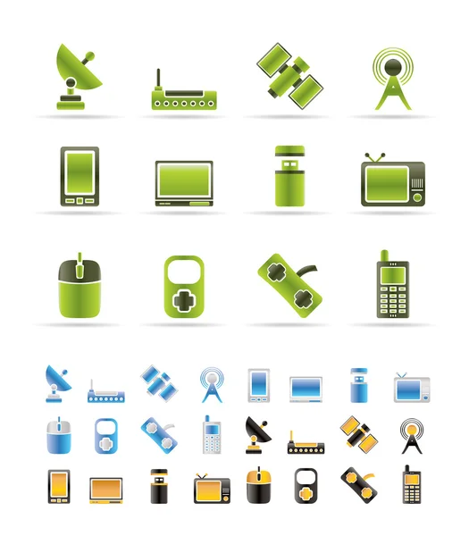 Iconos de tecnología y comunicaciones — Vector de stock