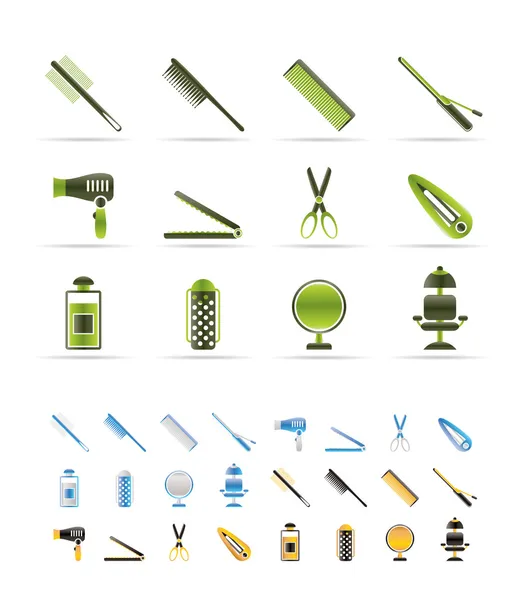 Hairdressing, coiffure and make-up icons — Stock Vector
