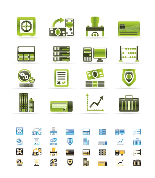 Bank, business, finance and office icons — Stock Vector