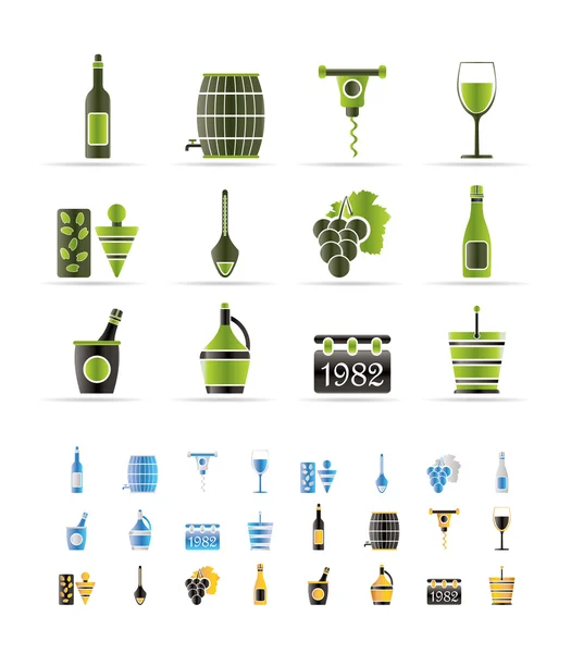 Icone del vino — Vettoriale Stock