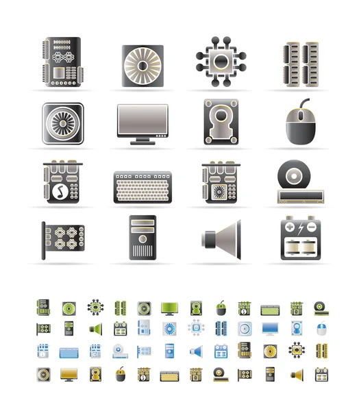 Значки производительности компьютера и оборудования — стоковый вектор
