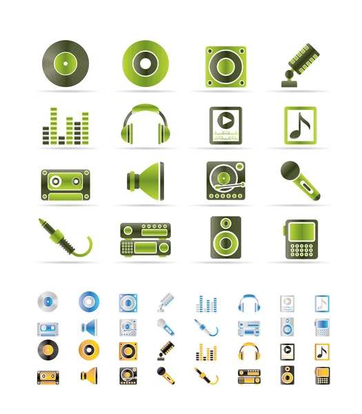 Iconos de música y sonido — Archivo Imágenes Vectoriales