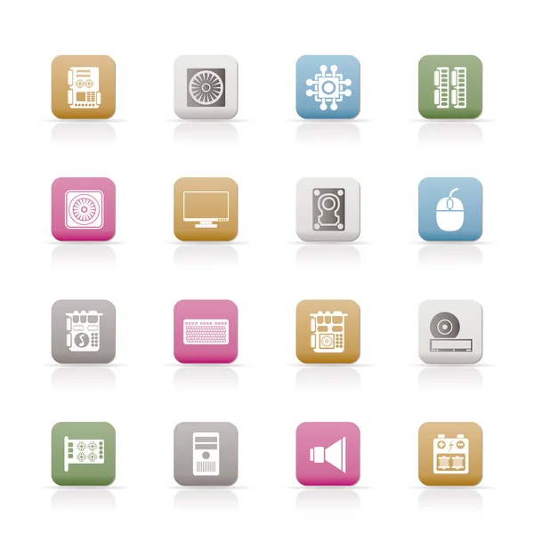 Computer performance and equipment icons — Stock Vector