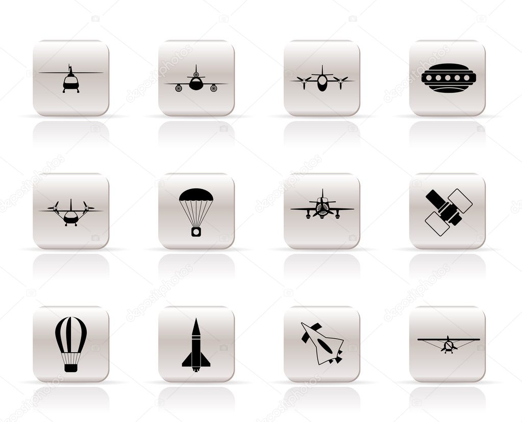 Different Types Of Aircraft Illustrations And Icons Stock Vector Image 